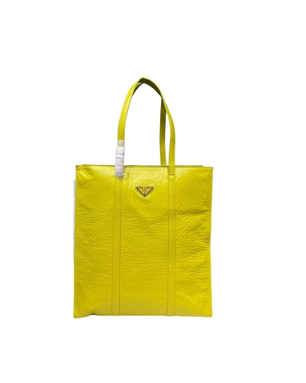 Medium Antiqued Nappa Tote Bag In Yellow/Green For Women 15.3 in/ 39cm