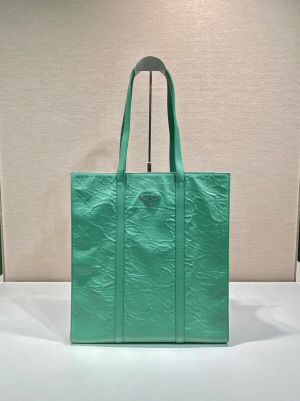 Medium Antiqued Nappa Tote Bag In Yellow/Green For Women 15.3 in/ 39cm