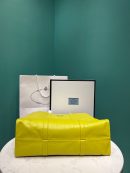Medium Antiqued Nappa Tote Bag In Yellow/Green For Women 15.3 in/ 39cm