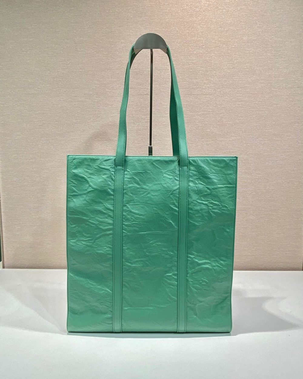 Medium Antiqued Nappa Tote Bag In Yellow/Green For Women 15.3 in/ 39cm