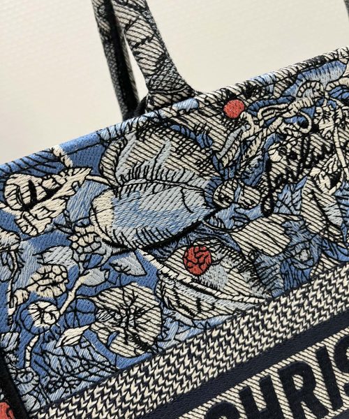 1:1 Replica Medium Dior Book Tote Denim Multicolor For Women 14in/36 cm M1296ZRZI_M49E