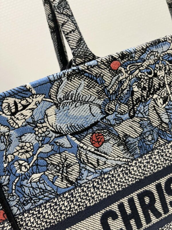1:1 Replica Medium Dior Book Tote Denim Multicolor For Women 14in/36 cm M1296ZRZI_M49E