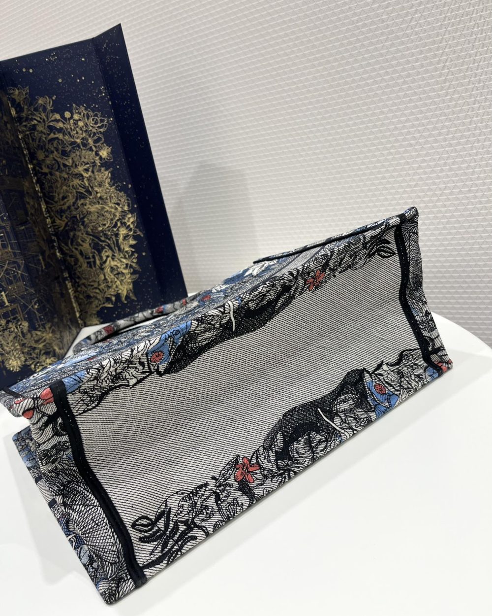 1:1 Replica Medium Dior Book Tote Denim Multicolor For Women 14in/36 cm M1296ZRZI_M49E