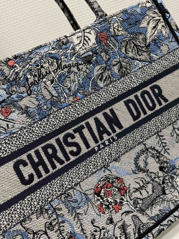 1:1 Replica Medium Dior Book Tote Denim Multicolor For Women 14in/36 cm M1296ZRZI_M49E