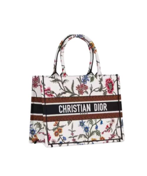 1:1 Replica Medium Dior Tote Bag White/Black For Women 14in/ 36cm M1296ZEAU_M933