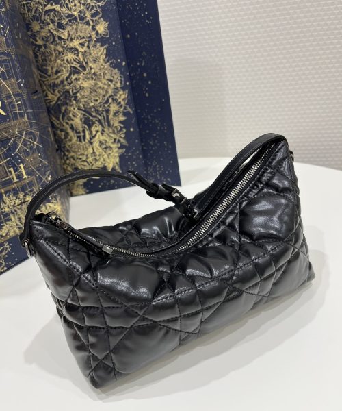 1:1 Replica Medium Diortravel Nomad Pouch Black/White For Women 8.5in/ 22cm S5554BMIG_M900
