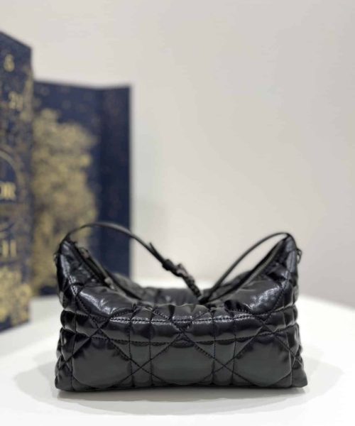 1:1 Replica Medium Diortravel Nomad Pouch Black/White For Women 8.5in/ 22cm S5554BMIG_M900
