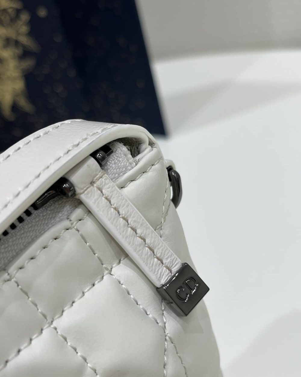 1:1 Replica Medium Diortravel Nomad Pouch Black/White For Women 8.5in/ 22cm S5554BMIG_M900