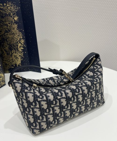 1:1 Replica Medium Diortravel Nomad Pouch Blue For Women 8.5in/ 22cm S5554OTZQ_M928