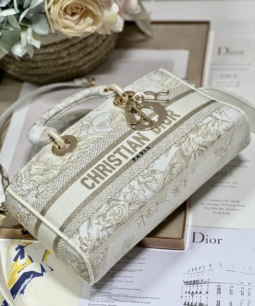1:1 Replica Medium Lady D-Joy Bag Beige For Women 10in/26cm