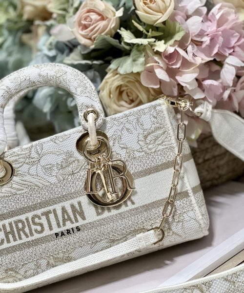 1:1 Replica Medium Lady D-Joy Bag Beige For Women 10in/26cm