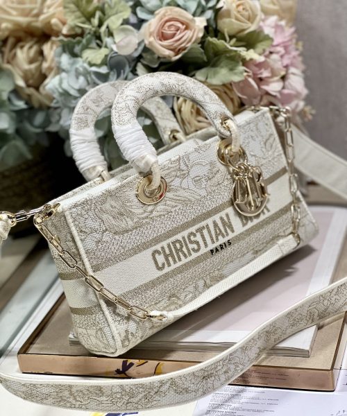 1:1 Replica Medium Lady D-Joy Bag Beige For Women 10in/26cm