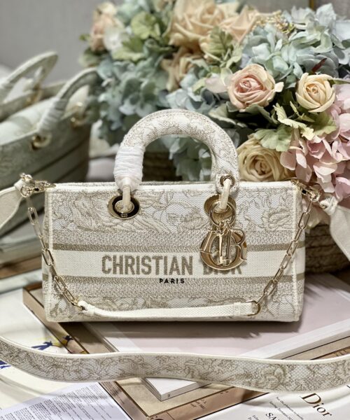 1:1 Replica Medium Lady D-Joy Bag Beige For Women 10in/26cm