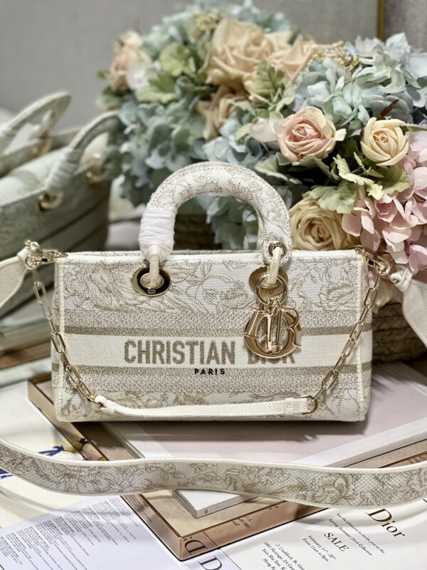 1:1 Replica Medium Lady D-Joy Bag Beige For Women 10in/26cm