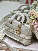 1:1 Replica Medium Lady D-Joy Bag Beige For Women 10in/26cm