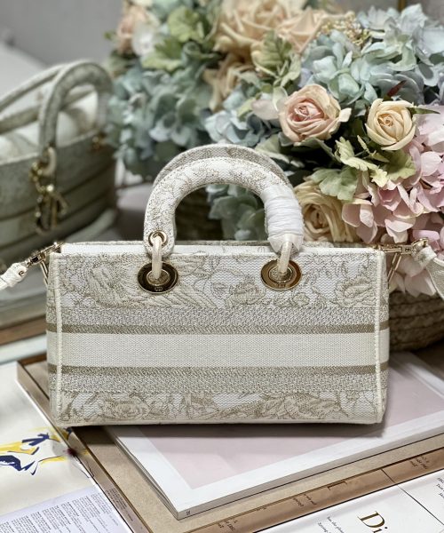 1:1 Replica Medium Lady D-Joy Bag Beige For Women 10in/26cm