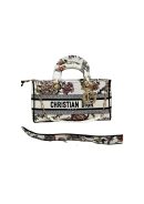 1:1 Replica Medium Lady D-Joy Bag White/Black For Women 10in/26cm