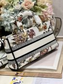 1:1 Replica Medium Lady D-Joy Bag White/Black For Women 10in/26cm