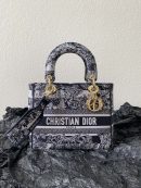 1:1 Replica Medium Lady D-Lite Bag Black For Women 9.5in/ 24cm