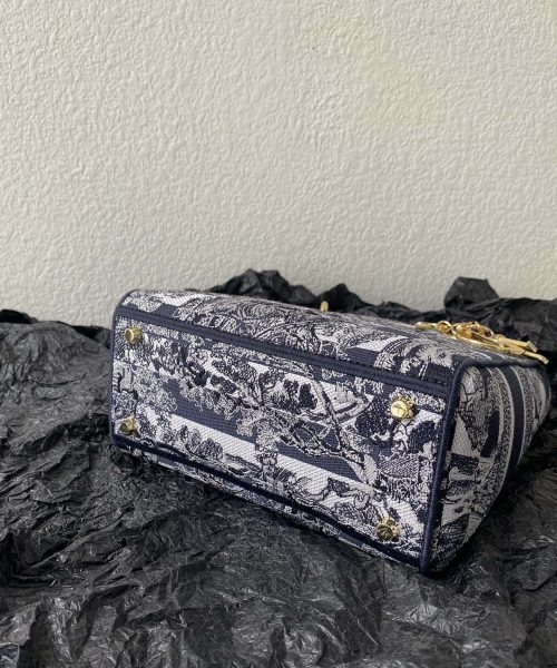 1:1 Replica Medium Lady D-Lite Bag Black For Women 9.5in/ 24cm