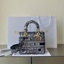 1:1 Replica Medium Lady D-Lite Bag Black For Women 9.5in/ 24cm