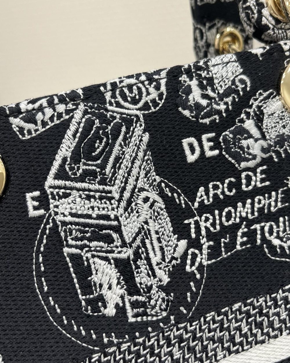 1:1 Replica Medium Lady D-Lite Bag Black For Women 9.5in/ 24cm M0565OOMP_M993