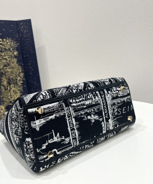 1:1 Replica Medium Lady D-Lite Bag Black For Women 9.5in/ 24cm M0565OOMP_M993
