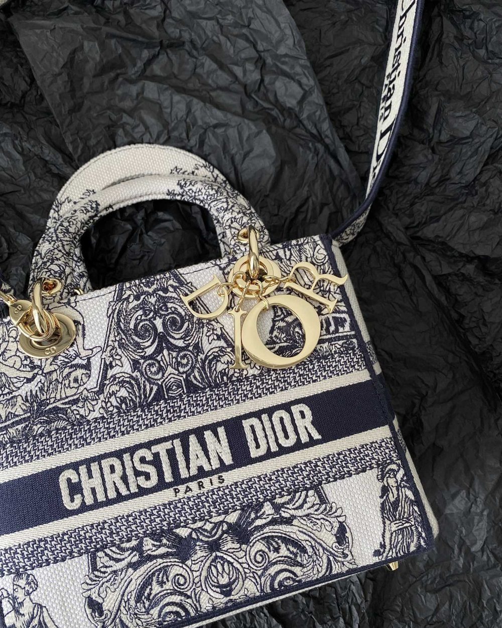 1:1 Replica Medium Lady D-Lite Bag White For Women 9.5in/ 24cm