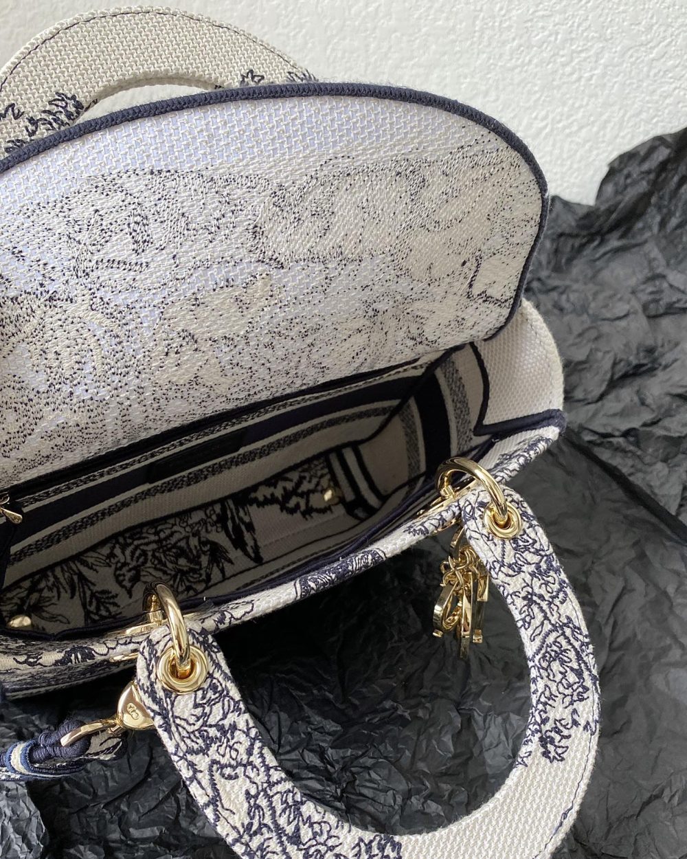 1:1 Replica Medium Lady D-Lite Bag White For Women 9.5in/ 24cm