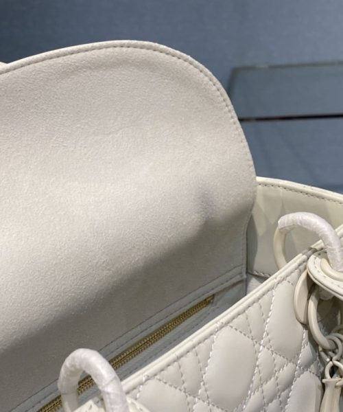 1:1 Replica Medium Lady Dior Bag Dark Blue/White/Black/Beige For Women 9.5in/24cm