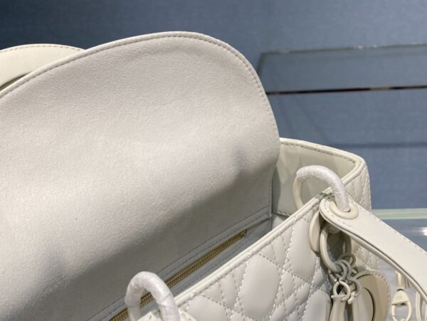 1:1 Replica Medium Lady Dior Bag Dark Blue/White/Black/Beige For Women 9.5in/24cm