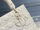 1:1 Replica Medium Lady Dior Bag Dark Blue/White/Black/Beige For Women 9.5in/24cm