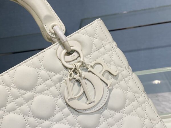 1:1 Replica Medium Lady Dior Bag Dark Blue/White/Black/Beige For Women 9.5in/24cm