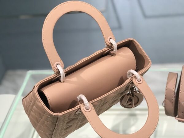 1:1 Replica Medium Lady Dior Bag Dark Blue/White/Black/Beige For Women 9.5in/24cm