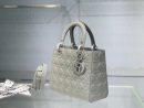 1:1 Replica Medium Lady Dior Bag Dark Blue/White/Black/Beige For Women 9.5in/24cm
