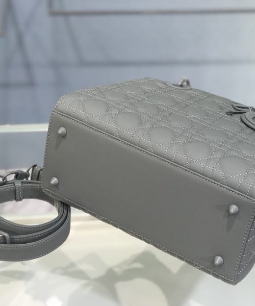 1:1 Replica Medium Lady Dior Bag Dark Blue/White/Black/Beige For Women 9.5in/24cm