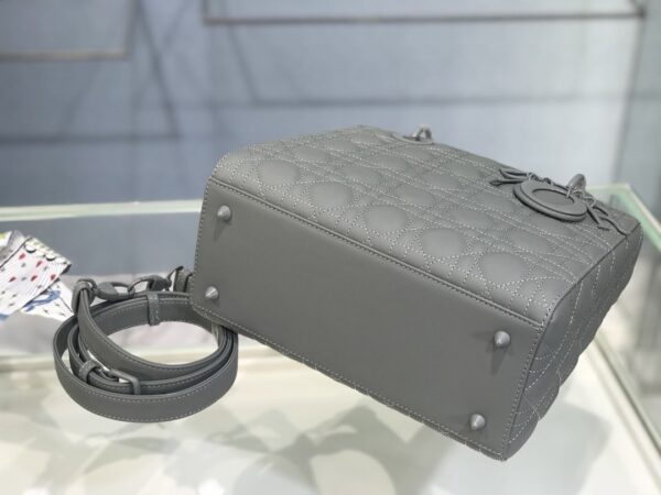 1:1 Replica Medium Lady Dior Bag Dark Blue/White/Black/Beige For Women 9.5in/24cm