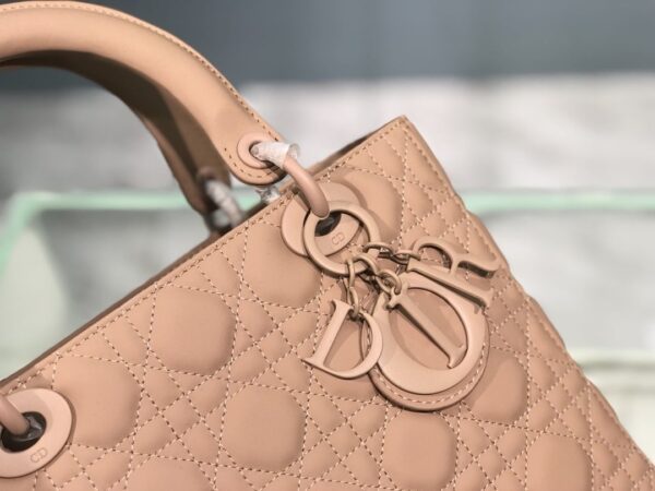 1:1 Replica Medium Lady Dior Bag Dark Blue/White/Black/Beige For Women 9.5in/24cm