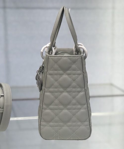 1:1 Replica Medium Lady Dior Bag Dark Blue/White/Black/Beige For Women 9.5in/24cm