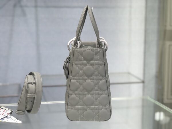 1:1 Replica Medium Lady Dior Bag Dark Blue/White/Black/Beige For Women 9.5in/24cm