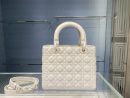 1:1 Replica Medium Lady Dior Bag Dark Blue/White/Black/Beige For Women 9.5in/24cm