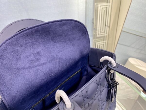 1:1 Replica Medium Lady Dior Bag Dark Blue/White/Black/Beige For Women 9.5in/24cm