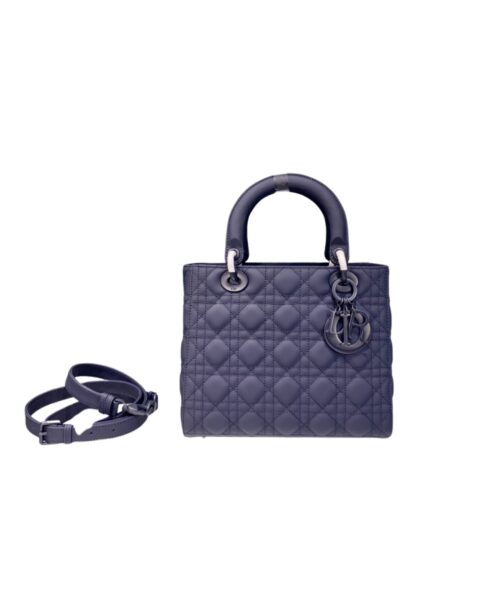 1:1 Replica Medium Lady Dior Bag Dark Blue/White/Black/Beige For Women 9.5in/24cm