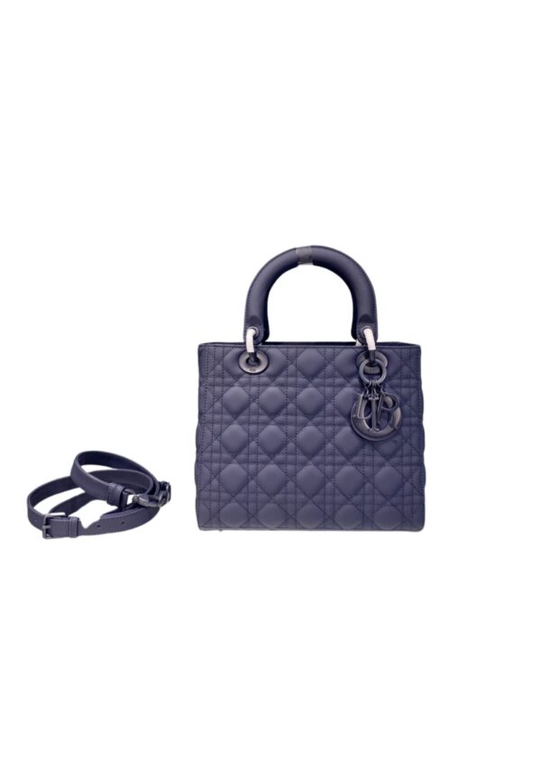 1:1 Replica Medium Lady Dior Bag Dark Blue/White/Black/Beige For Women 9.5in/24cm