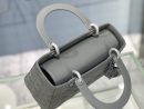 1:1 Replica Medium Lady Dior Bag Dark Blue/White/Black/Beige For Women 9.5in/24cm