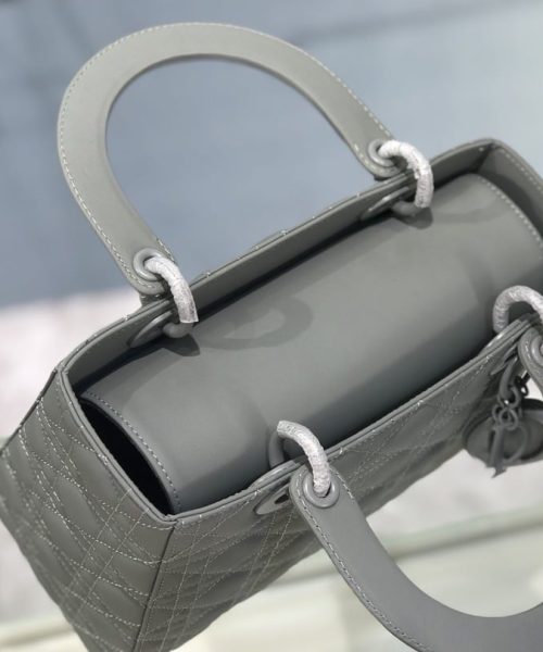 1:1 Replica Medium Lady Dior Bag Dark Blue/White/Black/Beige For Women 9.5in/24cm