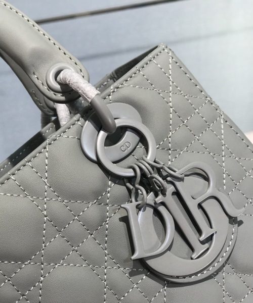 1:1 Replica Medium Lady Dior Bag Dark Blue/White/Black/Beige For Women 9.5in/24cm