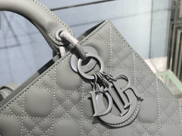 1:1 Replica Medium Lady Dior Bag Dark Blue/White/Black/Beige For Women 9.5in/24cm
