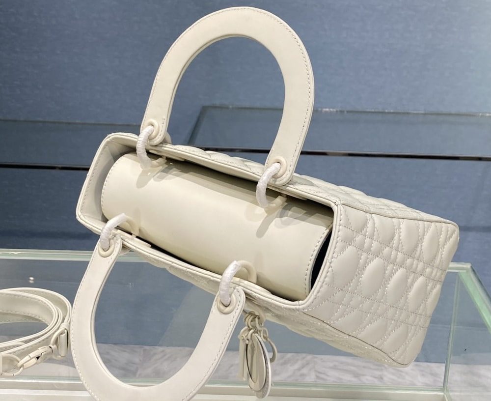 1:1 Replica Medium Lady Dior Bag Dark Blue/White/Black/Beige For Women 9.5in/24cm