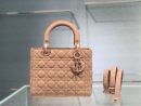 1:1 Replica Medium Lady Dior Bag Dark Blue/White/Black/Beige For Women 9.5in/24cm